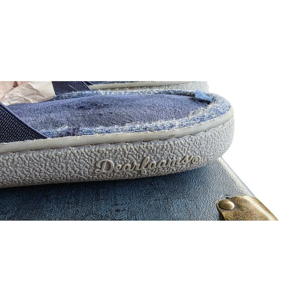 Dearfoams Men's Memory Foam Slippers Blue Heather Size L  9-10 Slip On